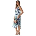 thumbnail image 2 of Riviera Sun Tie Dye Summer Dress with Floral Hand Painted Design (Seafoam / Royal, Large), 2 of 3