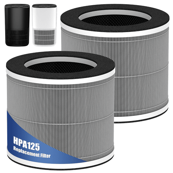 2 Pack HPA125 HPA120 Replacement Filter Compatible with Honeywell HPA125 HAP120 Air Purifiers, 3-in-1 High-Efficiency Filter “O”, HRFO1