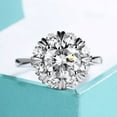 thumbnail image 2 of HeartsAndYou 2ct Round Cut Moissanite Engagement Ring for Women Cluster Halo 18k White Gold over Silver, 2 of 8