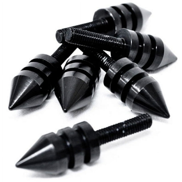 Krator Black Motorcycle Spike Bolt Screw Fairings 6pcs Compatible with Polaris Ranger 2x4 4x4 6x6 800 RZR EV
