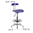 thumbnail image 6 of Flash Furniture Vibrant Deep Blue and Chrome Drafting Stool with Tractor Seat, 6 of 12