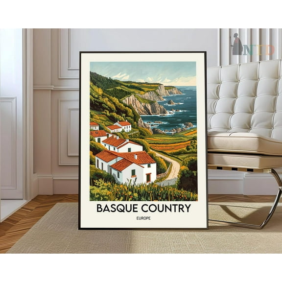 Basque Country Travel Poster, Basquebasque Poster Print, Basque Photo, Basque Decor, Guggenheim Museum, Western Pyrenees Wall Art, Modern Wall Decor, 8x12 UNFRAMED