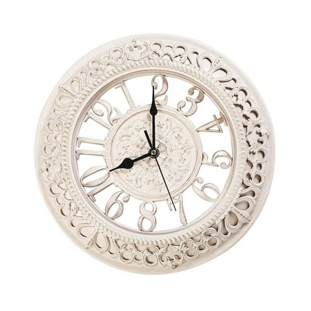 Retro Styles 12inch Round Wall Clock Addition to Living Room Office Decoration