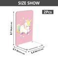 thumbnail image 2 of Wobogo Lovely Colorful Pony Acrylic Bookends Clear L-Shaped Book Holder with Non-Slip Pads for Books Files Magazines CD DVD 5.4×4.1×8.1in, 2 of 6