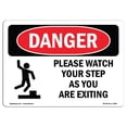 thumbnail image 1 of SignMission OS-DS-A-1218-L-2085 12 x 18 in. OSHA Danger Sign - Please Watch Your Step As You, 1 of 1