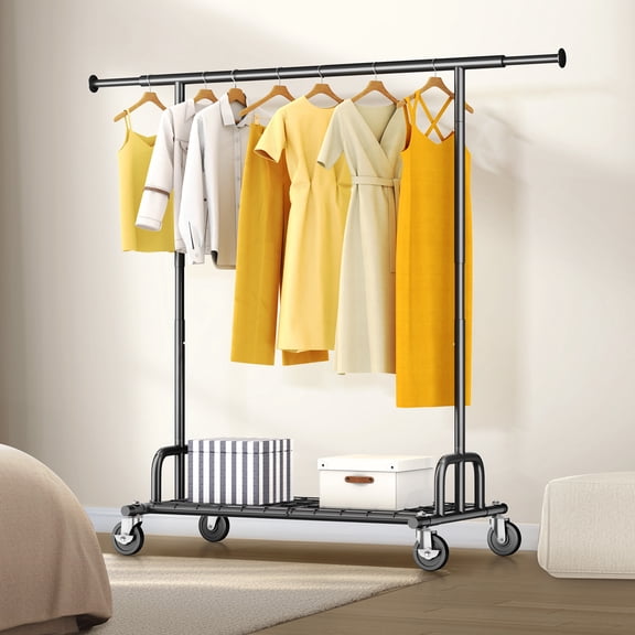 HOKEEPER 550 lbs Heavy Duty Commercial Grade Garment Rack Portable Freestanding Modern Clothes Rack, Black