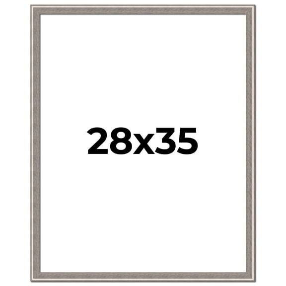 28x35 Frame Grey Real Wood Picture Frame Width 1.25 inches | Interior Frame Depth 0.5 inches | Hans