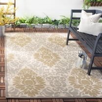 Safavieh Courtyard Jennifer Damask Indoor/Outdoor Area Rug, Dark Beige/Beige, 2'7" x 5'