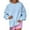 Light Blue, variant on Puliio Womens Oversized Hoodies Floral Print Crewneck Long Sleeve Pullover Top Womens Elegant Temperament Daily Wear Hoodless Sweatshirts