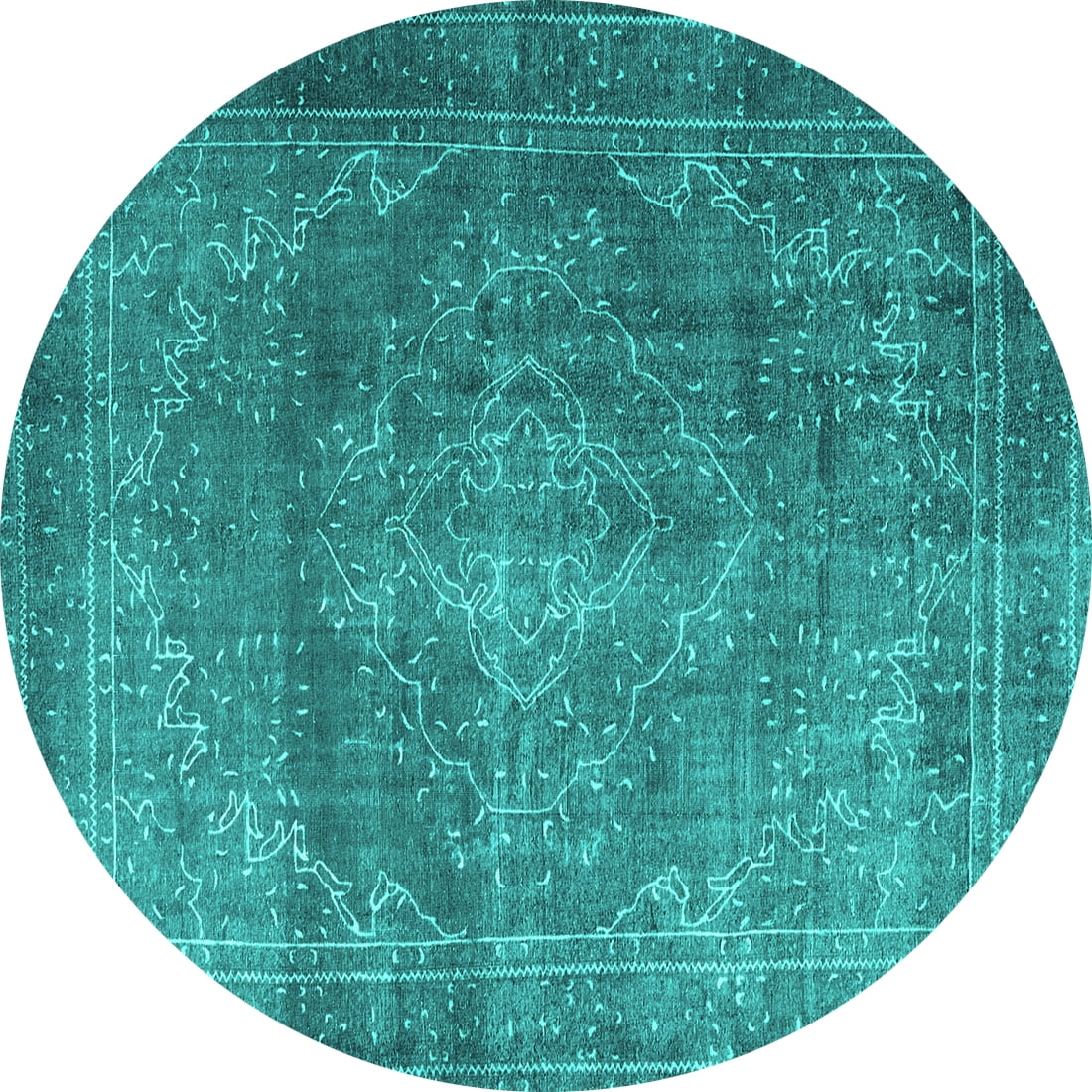 Ahgly Company Indoor Round Persian Turquoise Blue Traditional Area Rugs ...
