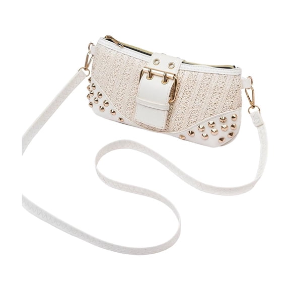 Btomtd Embossed Crossbody Bags for Women, Ladies' Shoulder Handbag, Underarm Sling Bag for Daily Use, White
