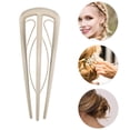 thumbnail image 3 of Unique Bargains 1 Pc Hair Pin U-shaped Hair Accessories 4.33"x1.57" Light Brown, 3 of 5