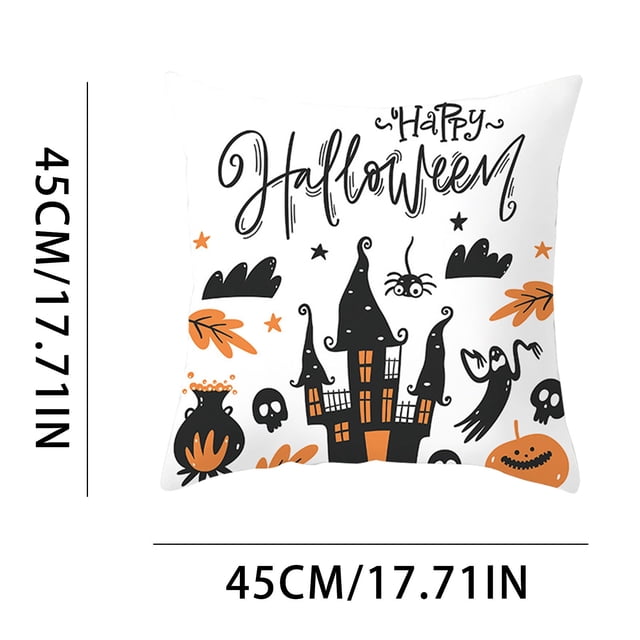 CEHVOM Halloween Decoration Hemp Simulation Applique Pillowcase Living Room Sofa Party