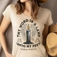 thumbnail image 4 of Christian Scripture T-Shirt – Thy Word Is a Lamp Unto My Feet, Psalm 119:105 Graphic Tee, Forest Green, Size 3XL, 4 of 6