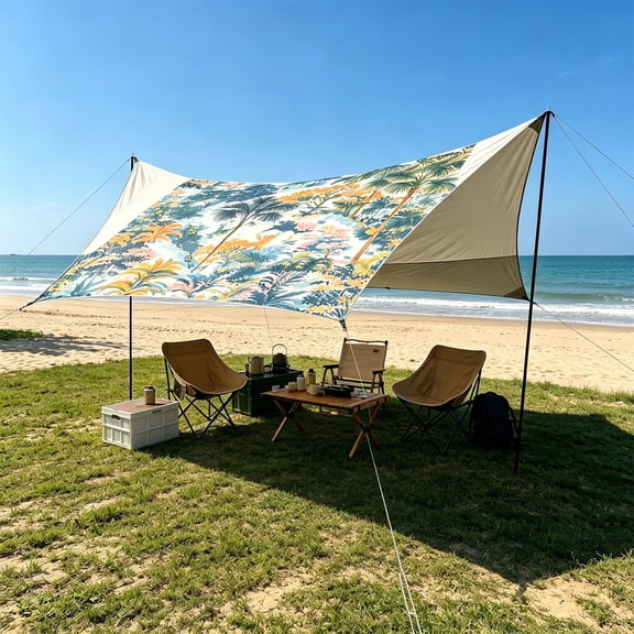 Cheapark 72.8 x 72.8 Inch Sun Shade Tent Camping Tarp Cover large waterproof shade tarp for camping backyard outdoor activity sun and rain shelter portable landscape cover Gift