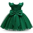 thumbnail image 6 of Girls Dresses,Party Dress Elegant Puffy Sleeves Tutu Formal Attire Girls Performance Gown for Celebrations Special Occasions Stage Shows and Festive Events,Holiday Dress,Green,7-8 Years, 6 of 6
