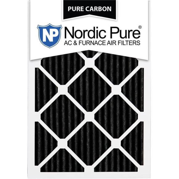 Nordic Pure 16x25x1PCP-3 Pure Filtres à Air de Four à Réduction des Odeurs Plissés au Carbone - 16 x 25 x 1 Po - Lot de 3
