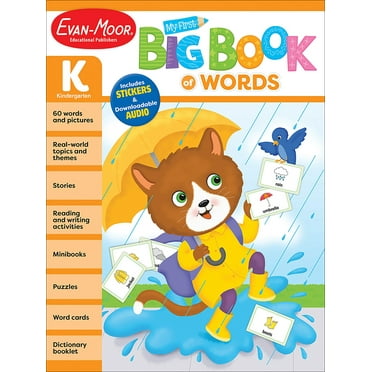Evan-Moor My First Big Book of Words, Grade K: Early Learning Activity Book, Audio Read Alouds