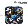 thumbnail image 2 of Rateoe Football Drawing Drink Coasters Set of 4 Leather Coasters Spill Protection for Table Desk,Durable and Non Slip Leather Coaster ,4 Inches Drink Mats-Square, 2 of 6