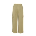 thumbnail image 5 of Work Pants for Women Women's Pants Wide Leg Pant Drawstring Casual Corgo Trousers With Pockets Khaki Xl, 5 of 5