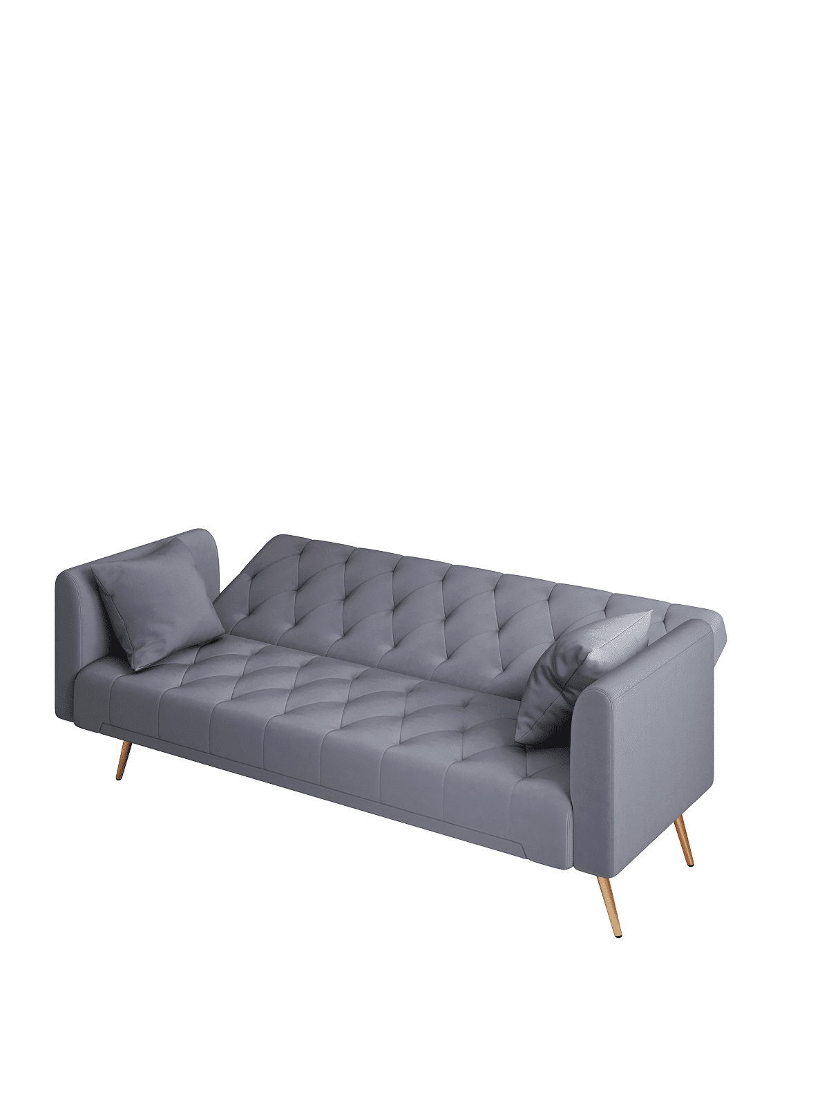 71" Convertible Loveseat Sofa, American Retro Gray Velvet, Ideal for Small Living Rooms, Bedrooms and Offices