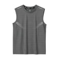 thumbnail image 6 of Plus Size Big & Tall Men's Summer Quick Dry Tank Top Muscle Singlet Crewneck Loose Fit Breathable Moisture Wicking Cooling Sports Gym Workout Training Casual Tops Sleeveless, 6 of 6