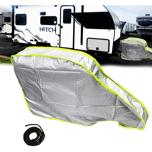 Housse d'Attelage de Caravane Étanche-600d, Housse de Protection Robuste pour Cric de Langue de Remorquage, Accessoires de Camping-Car pour Voyage en Remorque