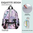 thumbnail image 5 of Purple Butterfly Flower Butterfly Pattern Backpack for School,Cute School Bag,Schoolbag with Adjustable Shoulder Straps & Padded Back,15.25"x11.5"x5.25", 5 of 5