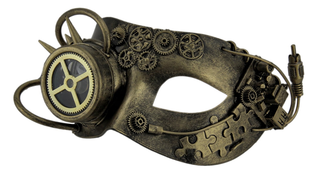 Zeckos Man Droid LED Light Up Metallic Steampunk Eye Mask