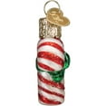 thumbnail image 2 of Old World Christmas Mini Candy Cane - One Glass Ornament 1.75 Inch, Glass - Green Bow Striped 87002, 2 of 5