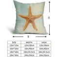 thumbnail image 5 of Summer Coastal Coral Throw Pillow Covers Set of 2 18x18 Inch Starfish Shell Decorative Outdoor Pillow Cases in Blue Beach Nautical Style for Couch Sofa Bedroom Home Perfect for a Seaside Vibes, 5 of 6