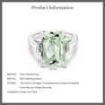 thumbnail image 5 of Gem Stone King 6.67 Cttw Green Prasiolite Engagement Ring for Women | 925 Sterling Silver| Octagon Checkerboard 14X10MM | Gemstone Birthstone | Size 7, 5 of 5