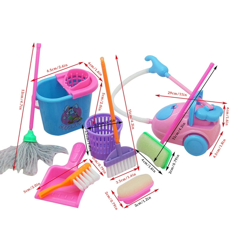 9pcs Toddler Broom and Cleaning Set with Toy Vacuum Cleaner
