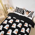 thumbnail image 2 of Homewish Cartoon Pumpkin Ghost Duvet Cover Queen for Kids, Vintage Fall Halloween Queen Bedding, Black Reversible, 3 Pieces, 1 Duvet Cover and 2 Pillowcases, 2 of 6
