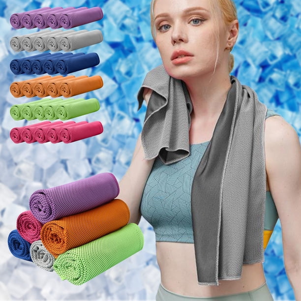Toalla deportiva de microfibra de secado rápido | Toalla absorbente de sudor para yoga fría para cuello y cara | Malla suave y transpirable | Para gimnasio, fitness, correr, camping, viaje | 40"x12"