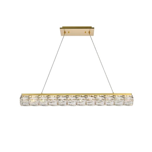 Elegant Lighting 3501D36G 36 in. Valetta LED Linear Pendant, Gold