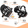 thumbnail image 5 of BUCKLOS Bike Pedals with Toe Cages and Straps - Bicycle Toe Clips Cage Compatible with Peloton Bike for Regular Shoes Indoor Exercise/Outdoor Cycling (9/16'' Aluminum), 5 of 7