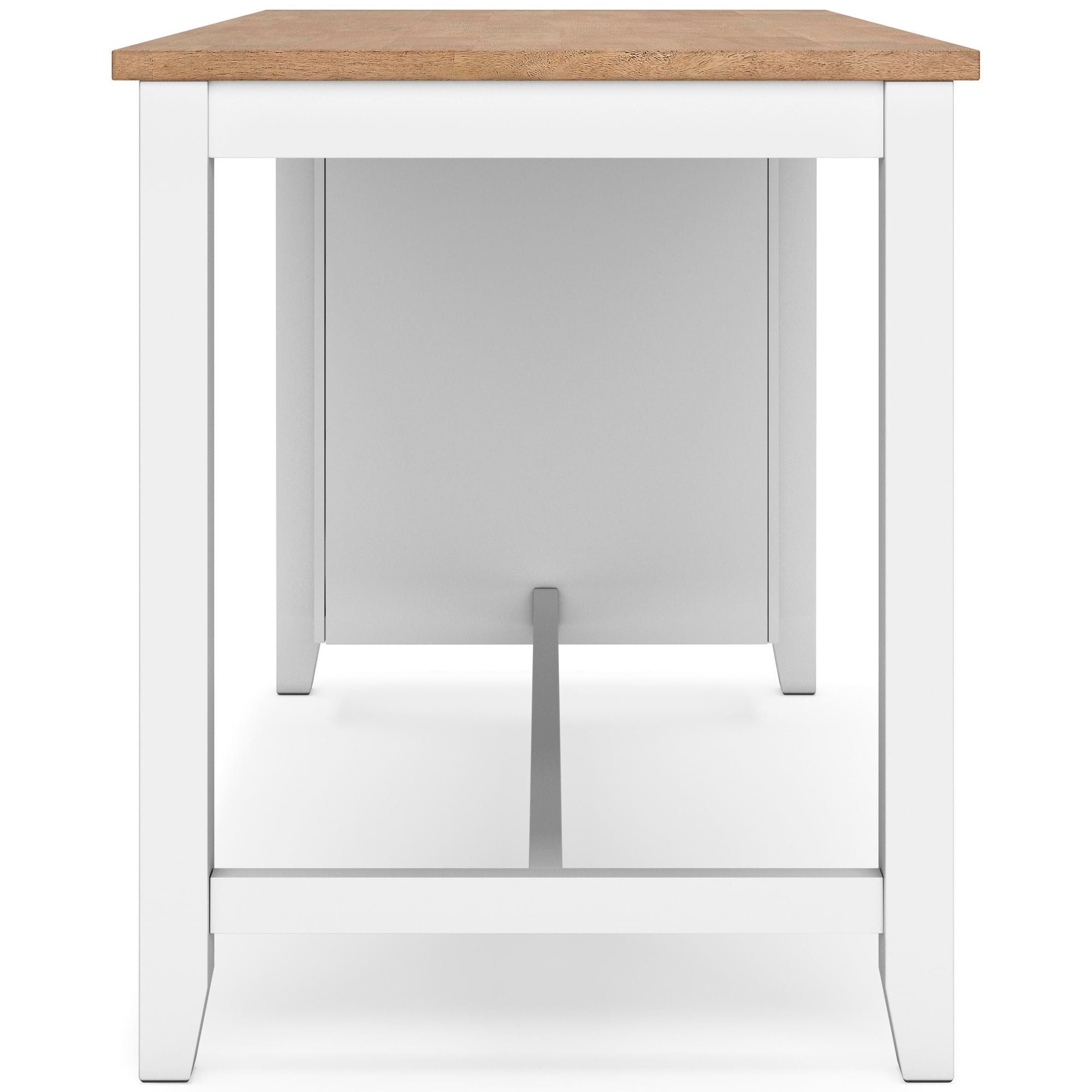 Signature Design by Ashley Gesthaven Counter Height Dining Table with Butcher Block Top, White