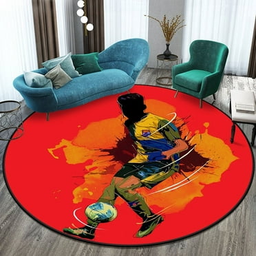 Soccer Football Field Printed Round Carpet for Living Room Mat for Kids Floor Rug Yoga Mat Bedroom E-sports Chair Non Slip Mats