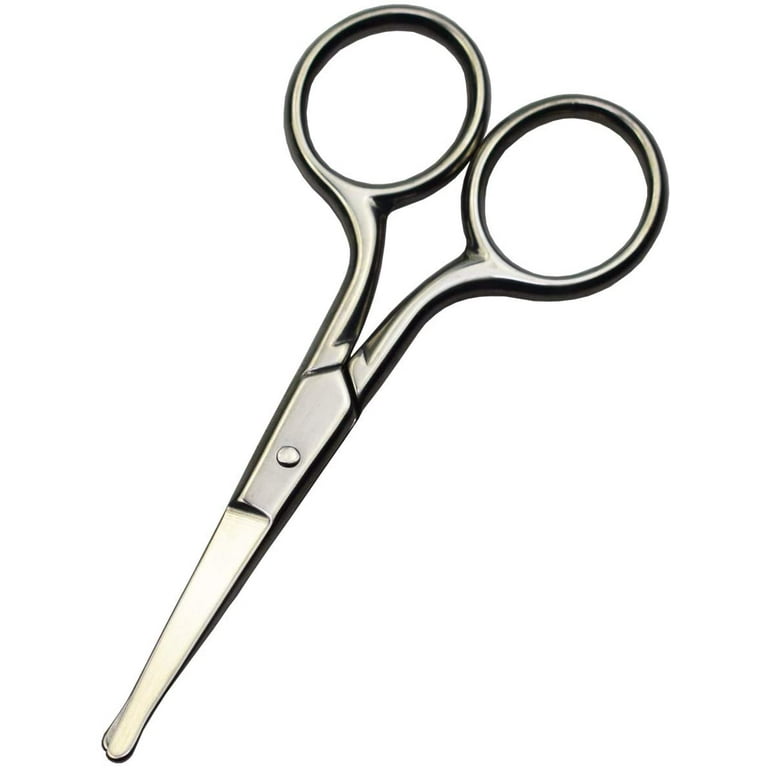 Baby Nail Scissors with Rounded Probe Tip Curved - Stainless Steel, Silver