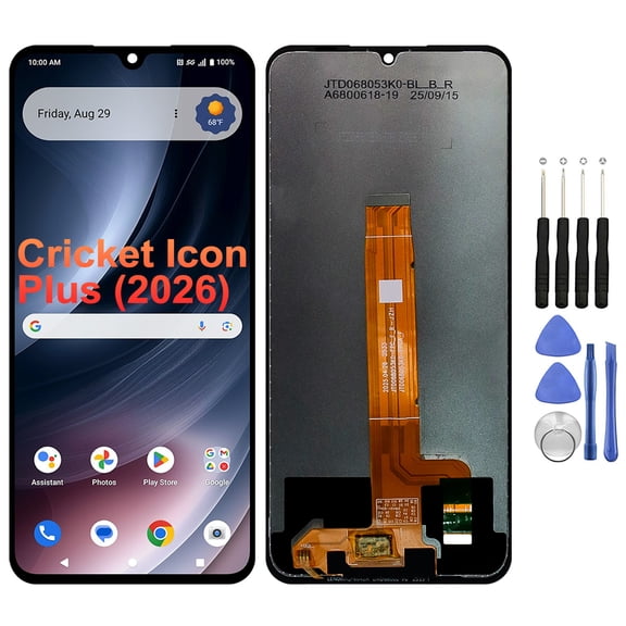 KIQ For Cricket Icon Pro 2026 LCD Screen Full Assembly with Digitizer Replacement(Without Frame)(With Repair Tool Set)