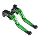 thumbnail image 1 of Palancas de freno y embrague cortas/largas únicas para Kawasaki ZX6R 2019-2025, palanca de freno ajustable de aleación de aluminio, mango verde con extremo negro, 1 par, 1 of 7