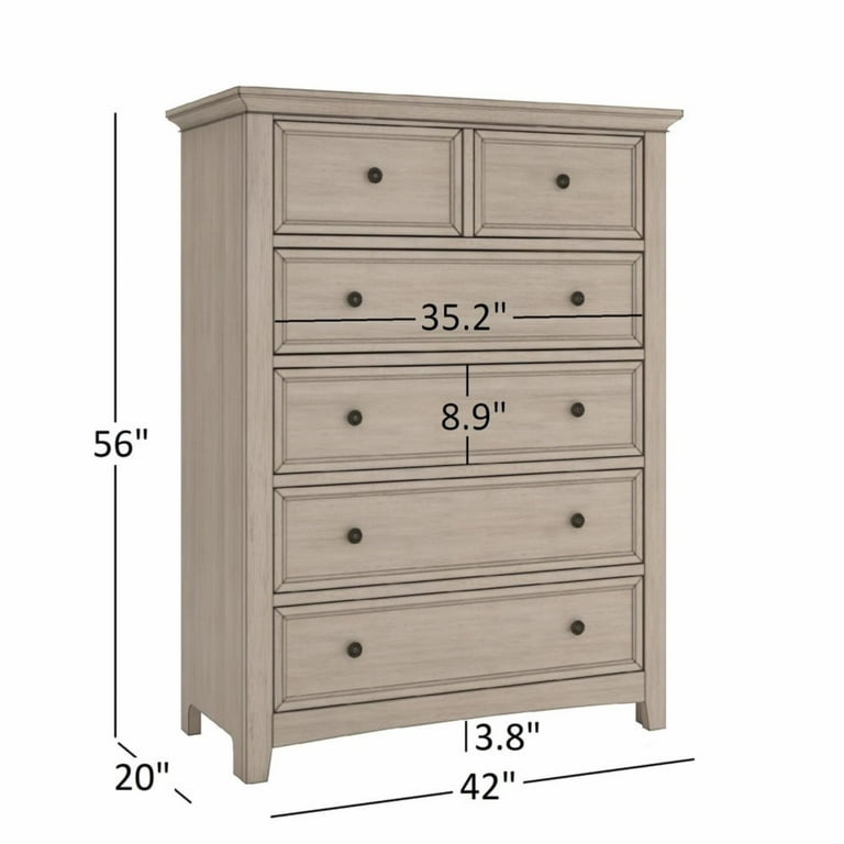 HumbleNest Henderson Farmhouse Cottage 5 Drawer Chest Walmart