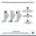 thumbnail image 4 of CTM  Diabetic Cushioned Ankle Socks (3 Pairs) (Women), 4 of 4