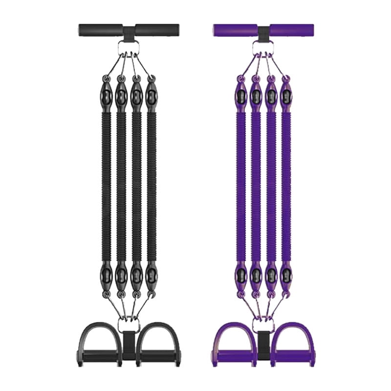 Upgrade Foot Pedal Resistance Band Adjustable 4-Tube Pedal Ankle Puller Resistance Band with Handle Multifunction Home Gym Equipment Stirrup Puller for Men Women for Full Body Exercise