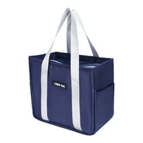 Unique Bargains Insulated Lunch Bag for Women and Men for Work Office Navy Blue