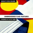 thumbnail image 5 of G128 Combo Pack: 5 Ft Tangle Free Aluminum Spinning Flagpole (Silver) & Colorado CO State Flag 2.5x4 Ft, ToughWeave Series Embroidered 300D Polyester | Pole with Flag Included, 5 of 9