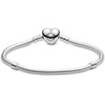 thumbnail image 2 of bracelet en Argent 925, Fermoir Carré en Forme de Cœur, base Chaîne diy, Fermoir Rond 18cm, 2 of 5