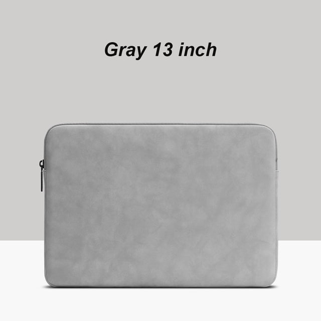 Funda para computadora portátil de cuero, impermeable, bolsa para computadora portátil, cremallera, funda para computadora a prueba de golpes, gris, 13 pulgadas Methold EL002886-07