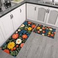 thumbnail image 2 of Pioneer Flower Floral Print Pattern Kitchen Rugs Sets Of 2,Anti Fatigue Kitchen Mat Rugs Non Slip Washable,Decorative Kitchen Floor Mats for Kitchen,Sink,Laundry,17"x30"+17"x47", 2 of 7